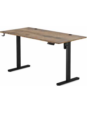Ηλεκτρικό Γραφείο Ξύλινο Wenge Δρυ με Ρυθμιζόμενο Ύψος 120x70x72-118cm και Μεταλλικά Πόδια