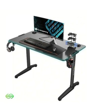 Γραφείο Gaming V1 Ξύλινο Black με Μεταλλικά Πόδια & LED 120x60x76εκ.