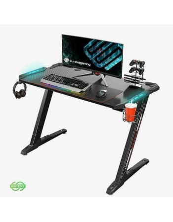 Γραφείο Gaming Z1 Ξύλινο Black με Μεταλλικά Πόδια & LED 120x60x76εκ.
