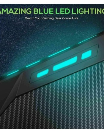 Γραφείο Gaming Z1 Ξύλινο Black με Μεταλλικά Πόδια & LED 120x60x76εκ.