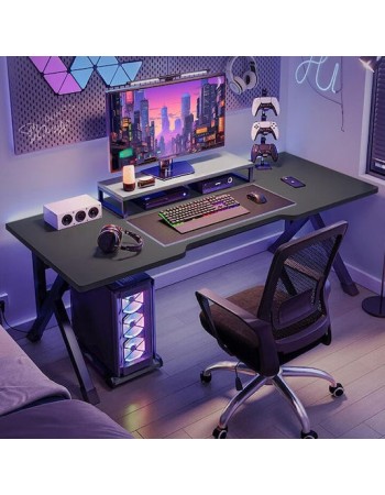 Γραφείο Gaming Ξύλινο Μαύρο με Μεταλλικά Πόδια 120x60x75εκ.