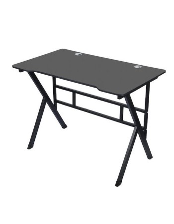 Γραφείο Gaming Ξύλινο Μαύρο με Μεταλλικά Πόδια 120x60x75εκ.
