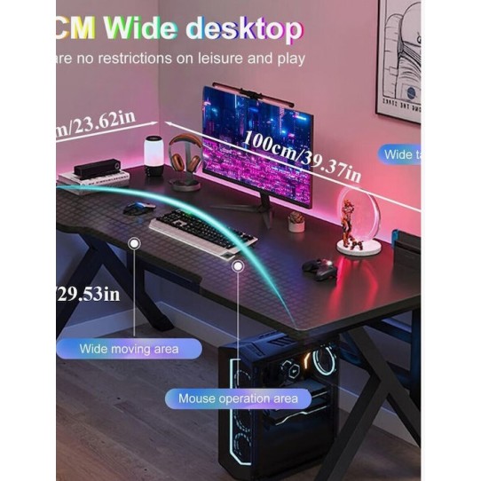 Γραφείο Gaming Ξύλινο Μαύρο με Μεταλλικά Πόδια 120x60x75εκ.