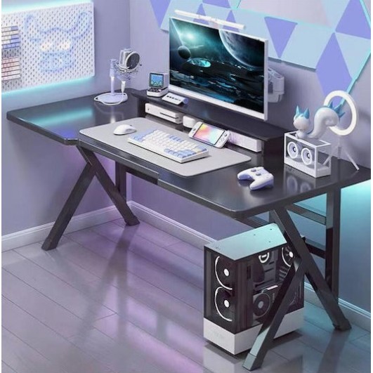 Γραφείο Gaming Ξύλινο Μαύρο με Μεταλλικά Πόδια 120x60x75εκ.