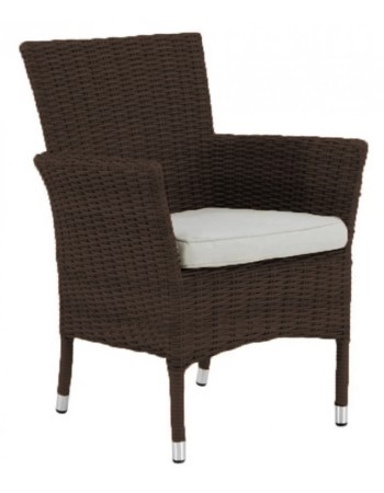 Πολυθρόνα τραπεζαρίας Rattan Αλουμινίου Costa Rica Naterial καφέ