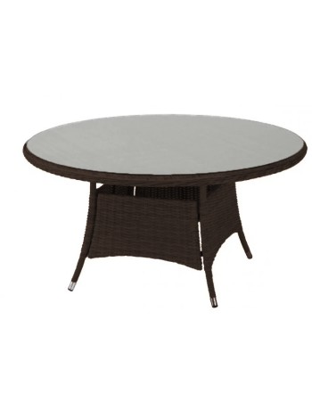 Τραπέζι Αλουμινίου Rattan Φ140 Naterial Costa Rica καφέ