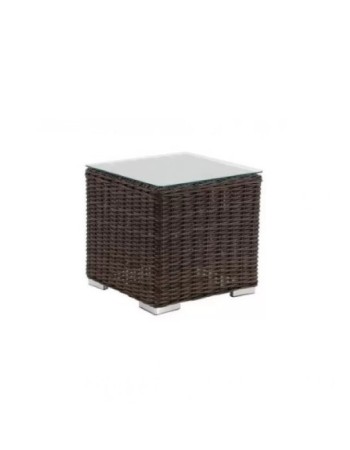 Βοηθητικό τραπεζάκι Αλουμινίου Rattan Naterial Costa Rica καφέ