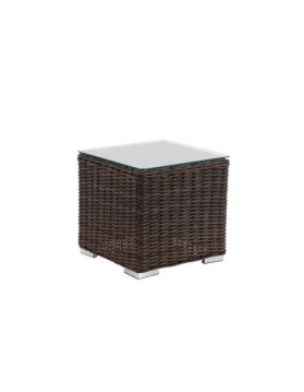 Βοηθητικό τραπεζάκι Αλουμινίου Rattan Naterial Costa Rica μπεζ