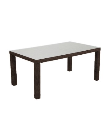 Τραπέζι Αλουμινίου Rattan 170x100x71cm Naterial Costa Rica καφέ