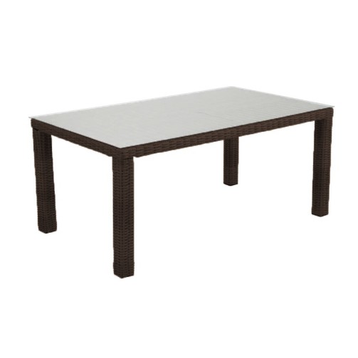 Τραπέζι Αλουμινίου Rattan 170x100x71cm Naterial Costa Rica καφέ