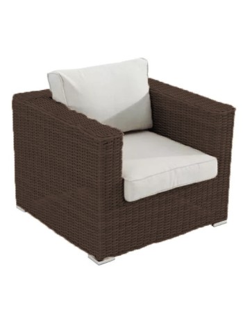 Σετ σαλόνι κήπου αλουμινίου Rattan Costa Rica διθέσιος καναπές πολυθρόνες και τραπεζάκι καφέ