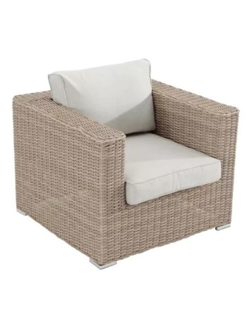 Σετ σαλόνι κήπου αλουμινίου Rattan Costa Rica διθέσιος καναπές πολυθρόνες και τραπεζάκι μπεζ