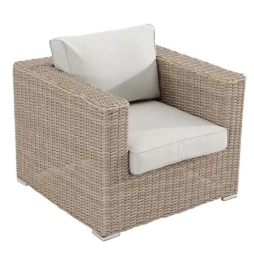 Σετ σαλόνι κήπου αλουμινίου Rattan Costa Rica διθέσιος καναπές πολυθρόνες και τραπεζάκι μπεζ