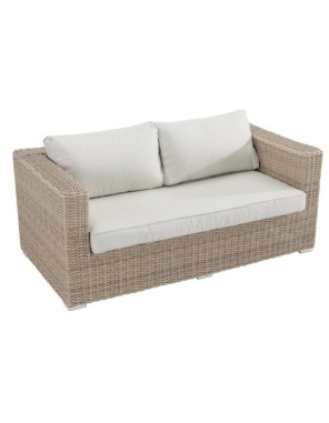 Σετ σαλόνι κήπου αλουμινίου Rattan Costa Rica διθέσιος καναπές πολυθρόνες και τραπεζάκι μπεζ
