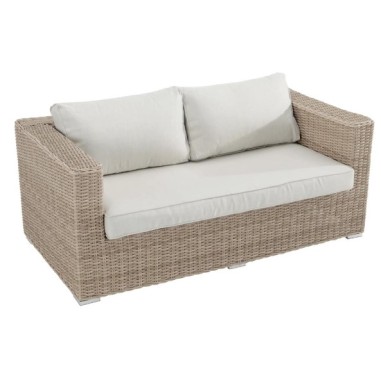 Σετ σαλόνι κήπου αλουμινίου Rattan Costa Rica διθέσιος καναπές πολυθρόνες και τραπεζάκι μπεζ