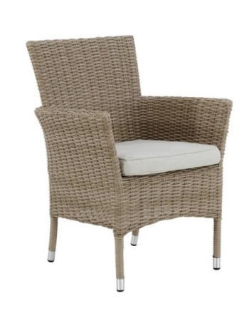 Πολυθρόνα τραπεζαρίας Rattan Αλουμινίου Costa Rica Naterial μπεζ