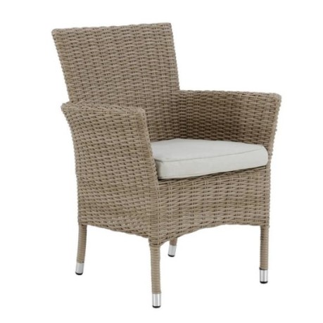 Πολυθρόνα τραπεζαρίας Rattan Αλουμινίου Costa Rica Naterial μπεζ