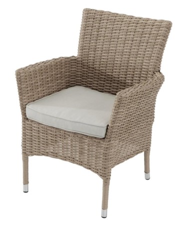 Πολυθρόνα τραπεζαρίας Rattan Αλουμινίου Costa Rica Naterial μπεζ