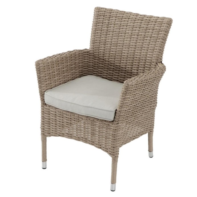 Πολυθρόνα τραπεζαρίας Rattan Αλουμινίου Costa Rica Naterial μπεζ