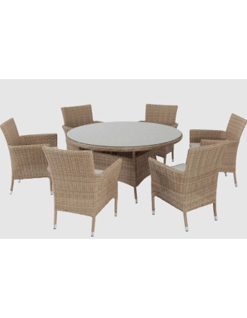 Τραπέζι Αλουμινίου Rattan Φ140 Naterial Costa Rica καφέ