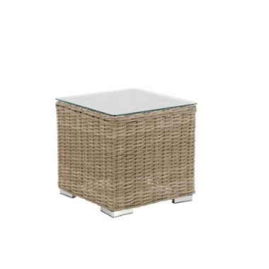 Βοηθητικό τραπεζάκι Αλουμινίου Rattan Naterial Costa Rica καφέ