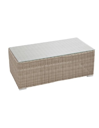 Σετ σαλόνι κήπου αλουμινίου Rattan Costa Rica διθέσιος καναπές πολυθρόνες και τραπεζάκι μπεζ