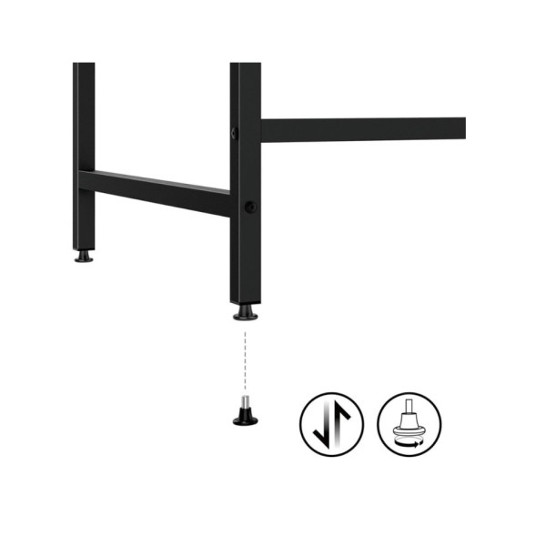 Ευρύχωρο Γραφείο Υπολογιστή με Υπερυψωμένο Ράφι Οθόνης και Μεταλλικά Πόδια 140x60x73cm