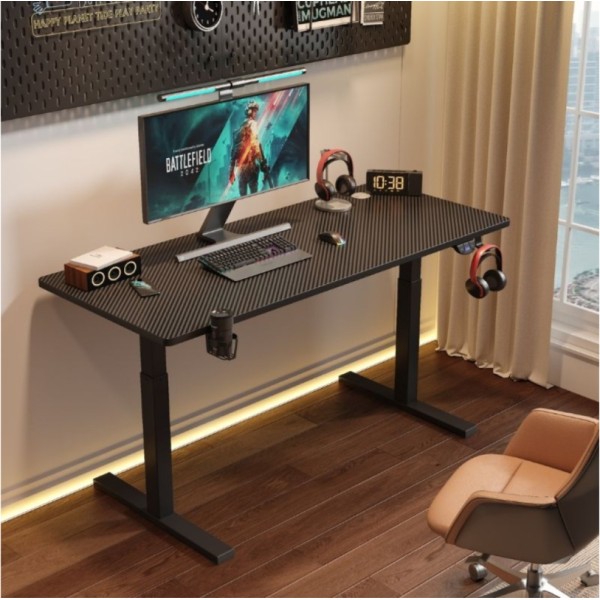 Ηλεκτρικό Γραφείο Gaming – Ρυθμιζόμενο Ύψος με Μοτέρ Μαύρο 120 x 60 cm Y201