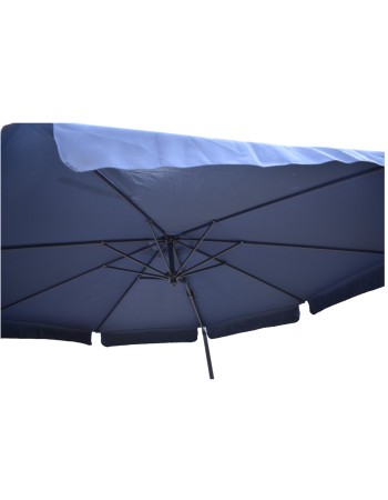 Επαγγελματική ομπρέλα αλουμινίου πλαϊνού ιστού με διάμετρο 300cm και βολάν σε μπλε