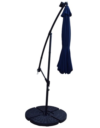 Επαγγελματική ομπρέλα αλουμινίου πλαϊνού ιστού με διάμετρο 300cm και led φωτισμό σε μπλε