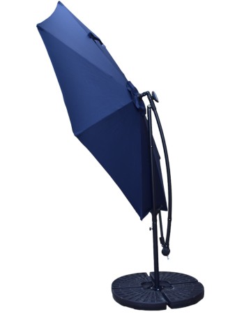 Επαγγελματική ομπρέλα αλουμινίου πλαϊνού ιστού με διάμετρο 300cm και led φωτισμό σε μπλε
