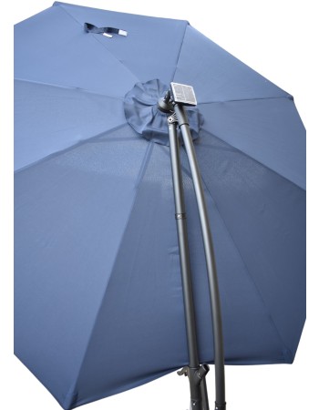 Επαγγελματική ομπρέλα αλουμινίου πλαϊνού ιστού με διάμετρο 300cm και led φωτισμό σε μπλε
