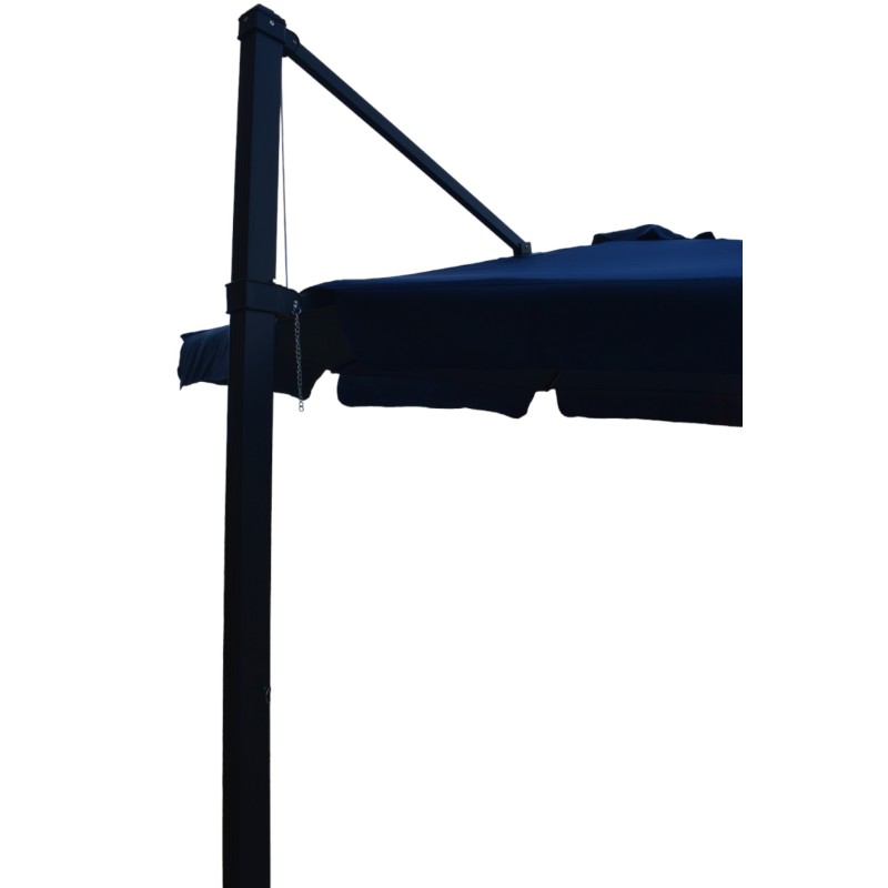 Επαγγελματική ομπρέλα αλουμινίου πλαϊνού ιστού με διάμετρο 300cm και βολάν σε μπλε