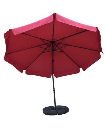 Επαγγελματική ομπρέλα αλουμινίου πλαϊνού ιστού με διάμετρο 300cm και βολάν σε κόκκινο