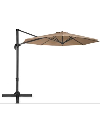 Επαγγελματική Ομπρέλα Κήπου βαρέος τύπου αλουμινίου με διάμετρο 300m και περιστρεφόμενη βάση σε μπεζ σκούρο