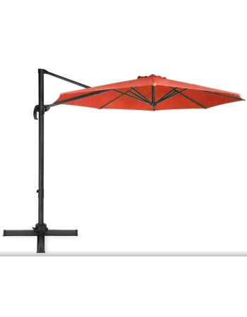 Επαγγελματική Ομπρέλα Κήπου βαρέος τύπου αλουμινίου με διάμετρο 300m και περιστρεφόμενη βάση σε πορτοκαλί