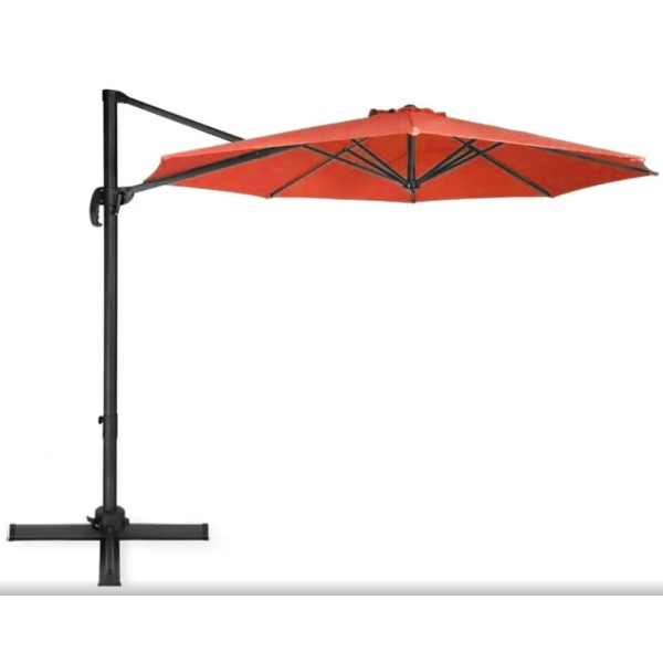 Επαγγελματική Ομπρέλα Κήπου βαρέος τύπου αλουμινίου με διάμετρο 300m και περιστρεφόμενη βάση σε πορτοκαλί