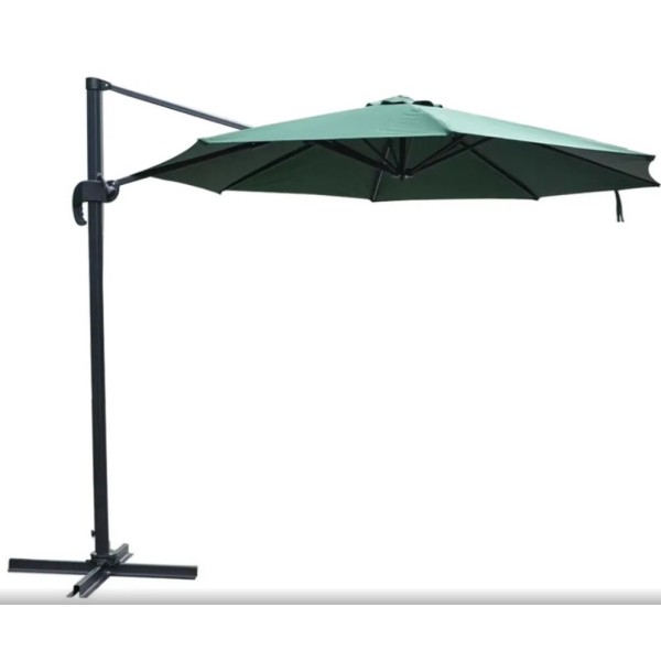 Επαγγελματική Ομπρέλα Κήπου βαρέος τύπου αλουμινίου με διάμετρο 300m και περιστρεφόμενη βάση σε πράσινο