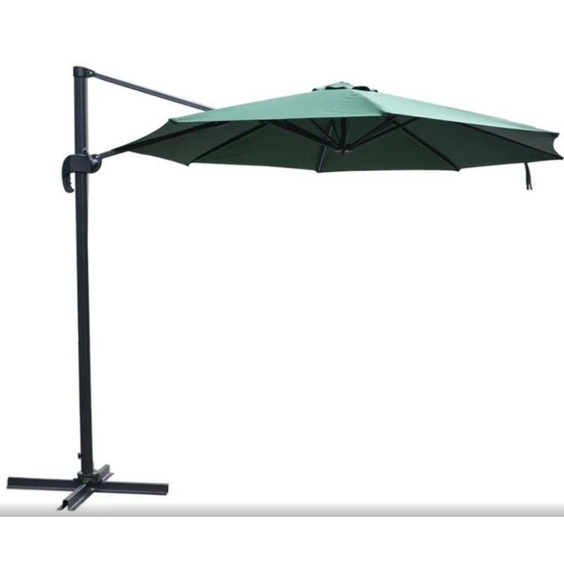 Επαγγελματική Ομπρέλα Κήπου βαρέος τύπου αλουμινίου με διάμετρο 300m και περιστρεφόμενη βάση σε πράσινο