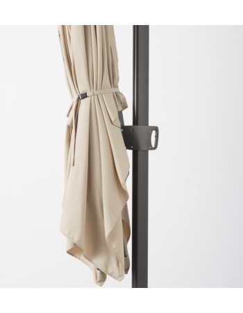 Ομπρέλα δαπέδου τετράγωνη αλουμινίου με βάση στήριξης μπεζ διάσταση 3x3m