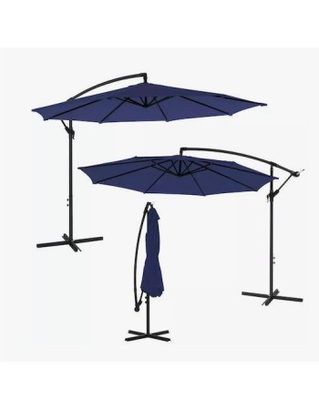 Επαγγελματική Ομπρέλα πλαϊνού ιστού Αλουμινίου με διάμετρο 300cm χρώματος μπλε