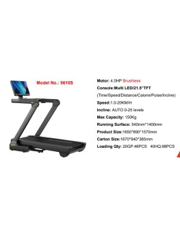 Επαγγελματικός διάδρομος γυμναστικής GymGus 4HP με ανάκληση έως 12 μοίρες και μέγιστη ταχύτητα 20km/h