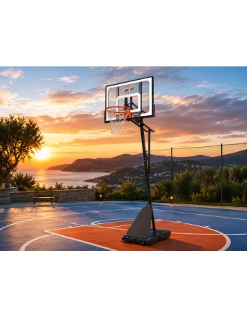 Μπασκέτα GymGus 018X με βάση και ρυθμιζόμενο ύψος στεφάνης από 108 έως 305 εκατοστά