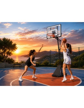 Μπασκέτα GymGus 018X με βάση και ρυθμιζόμενο ύψος στεφάνης από 108 έως 305 εκατοστά