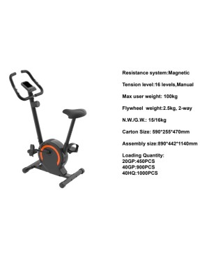 Μαγνητικό Ποδήλατο Γυμναστικής GymGus με οθόνη ενδείξεις και 16 επίπεδα χειροκίνητης ανάκλησης