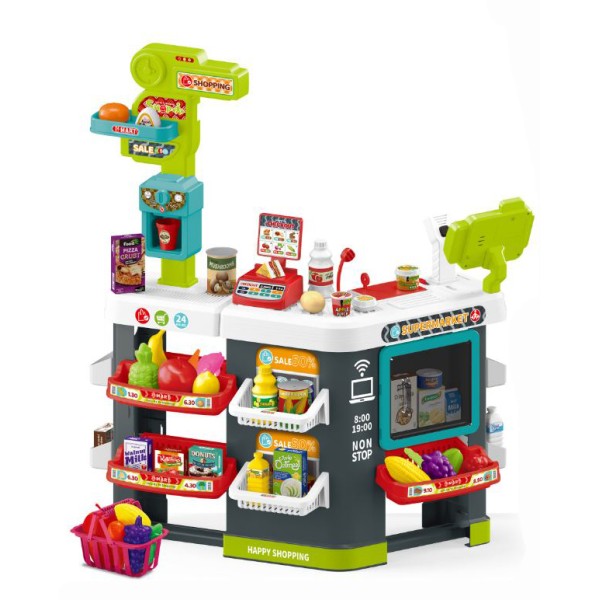 Παιδικό παιχνίδι μίμησης Super Market 81 τεμαχίων με αξεσουάρ, ταμείο, ζυγαριά και ράφια