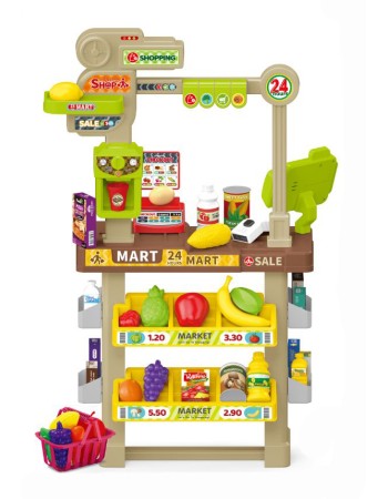 Παιδικό παιχνίδι μίμησης Super Market 61 τεμαχίων με αξεσουάρ, ταμείο, ζυγαριά και ράφια