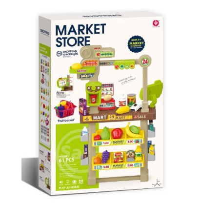 Παιδικό παιχνίδι μίμησης Super Market 61 τεμαχίων με αξεσουάρ, ταμείο, ζυγαριά και ράφια Παιδικό παιχνίδι μίμησης Super Market 61 τεμαχίων με αξεσουάρ, ταμείο, ζυγαριά και ράφια