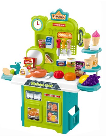 Kid educational game plastic kitchen 53 pieces with accessories