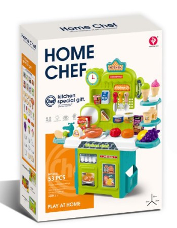 Kid educational game plastic kitchen 53 pieces with accessories